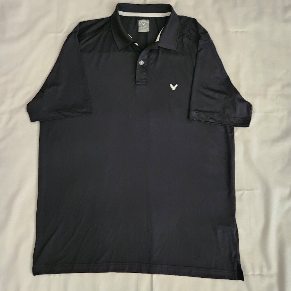 Callaway Men’s Short Sleeve Black Polo Golf Shirt Opti Dri Size Large